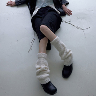 Korean Designer Wool Blended Knitted Stacked Socks JK Hot Girl Wearing Sub-culture Wool Wide Leg Cover
