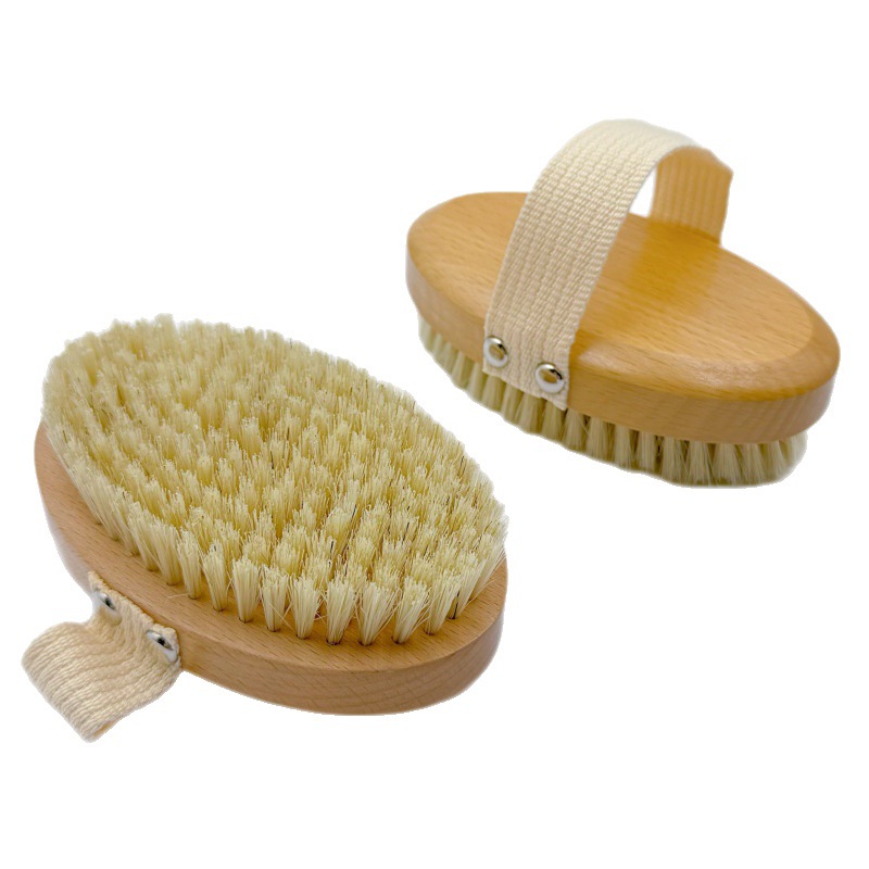 Necesidades diarias transfronterizas Cepillo de baño de madera maciza Cepillo de masaje de lana suave Cepillo de espalda Cepillo de espalda para frotar artefacto de baño Cepillo de baño