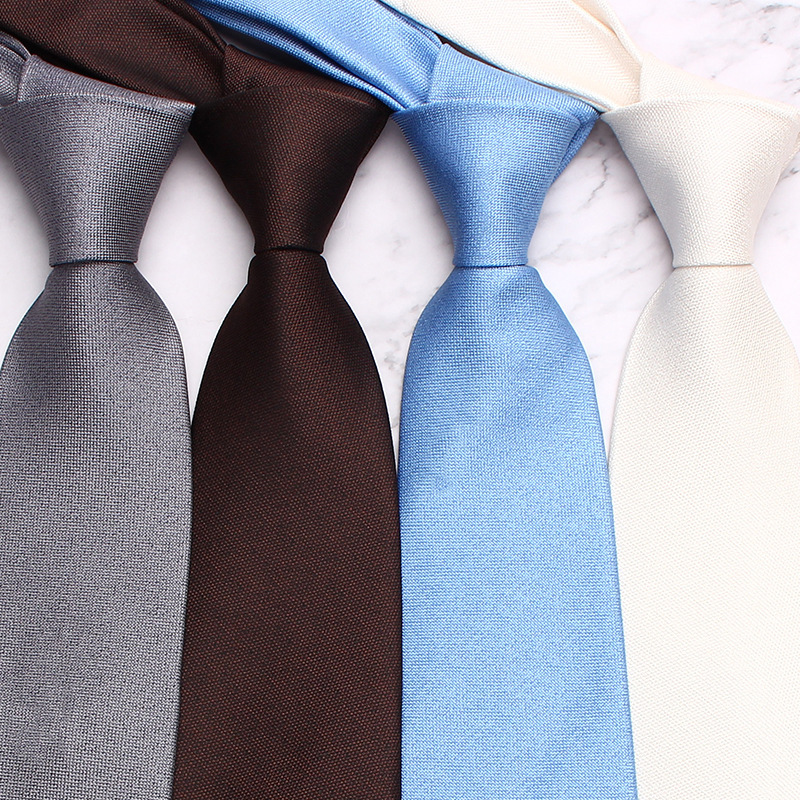 Classic Solid Colour Men's Tie 8cm Business Casual Necktie_voghion.com