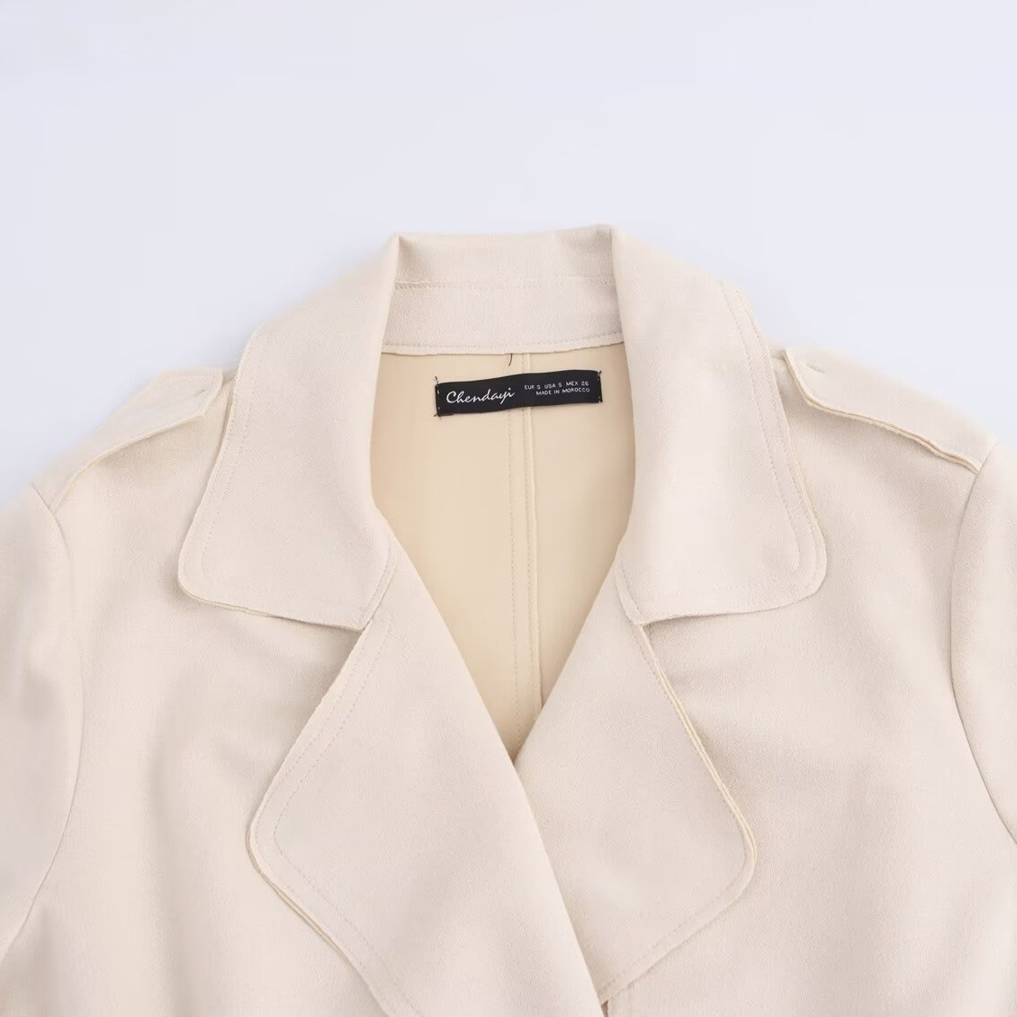 Coupe-vent effet texture daim pour femme, nouvelle mode de rue automne/hiver 2024_voghion.com