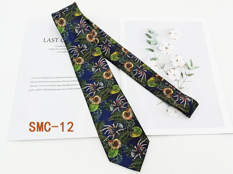 Moda británica impresión digital corbata retro fabricante spot hilo de poliéster mano floral traje de hombre accesorios 8cm