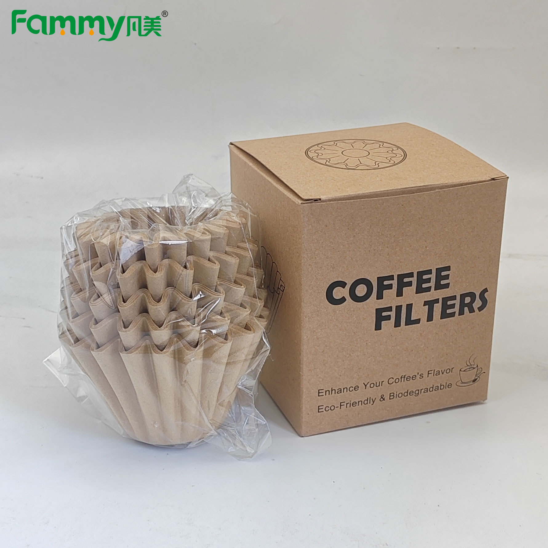 W155 Japón 50g taza de pastel papel de filtro taza de filtro de origami tipo cuenco papel de filtro de café corrugado papel de filtro de café kraft