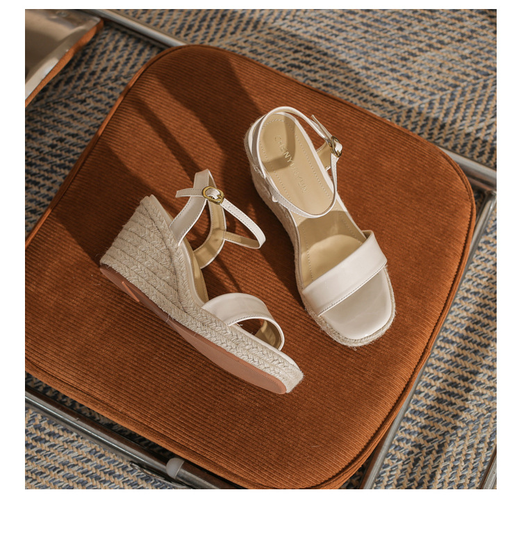 Sandal cao gót nữ hở mũi đế xuồng gót 9 cm — màu trắng ngà chi tiết 23