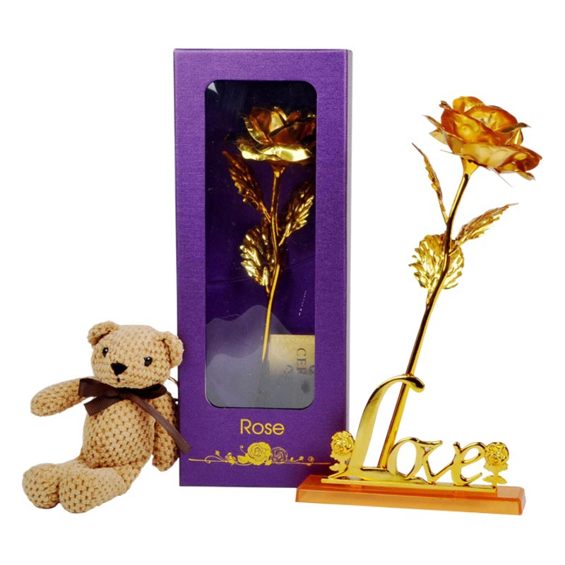 Hoja de oro rosa ventana caja de regalo Día de San Valentín chino Día del maestro regalo creativo regalo Amazon suministro transfronterizo