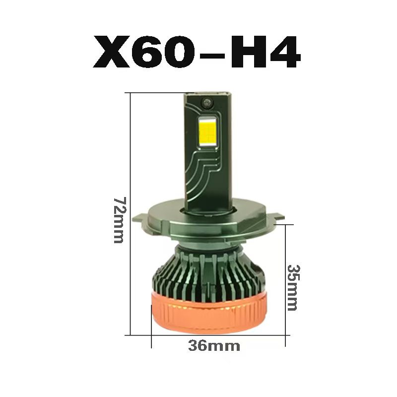 X60 integrado H4 decodificación rey LED faro de automóvil transformación de luz de enfoque de alto nivel H4