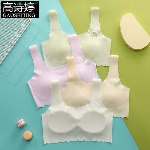 Girl's middle school student underwear seamless panties for girls and children, bra and vest set for developing girls, wholesale