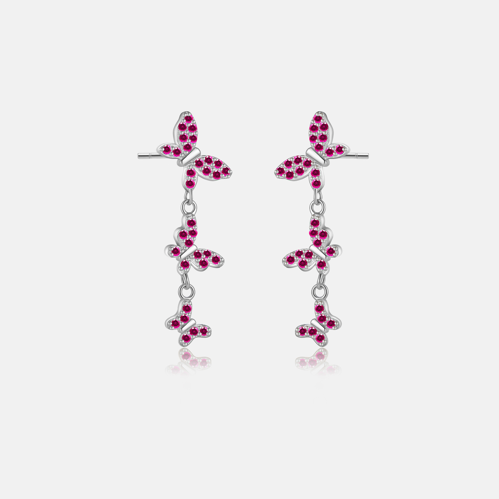 Drop Earrings Classification 1 Pair 18K Gold Plated 925 Sterling Silver Zircon Butterfly Drop Earrings