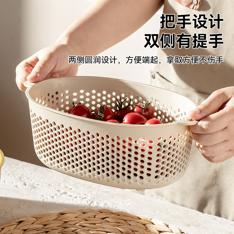 家庭用排水バスケット、厚みのある単層野菜洗いバスケット、キッチン野菜バスケット、排水バスケット、食品グレードのフルーツ排水バスケット|undefined