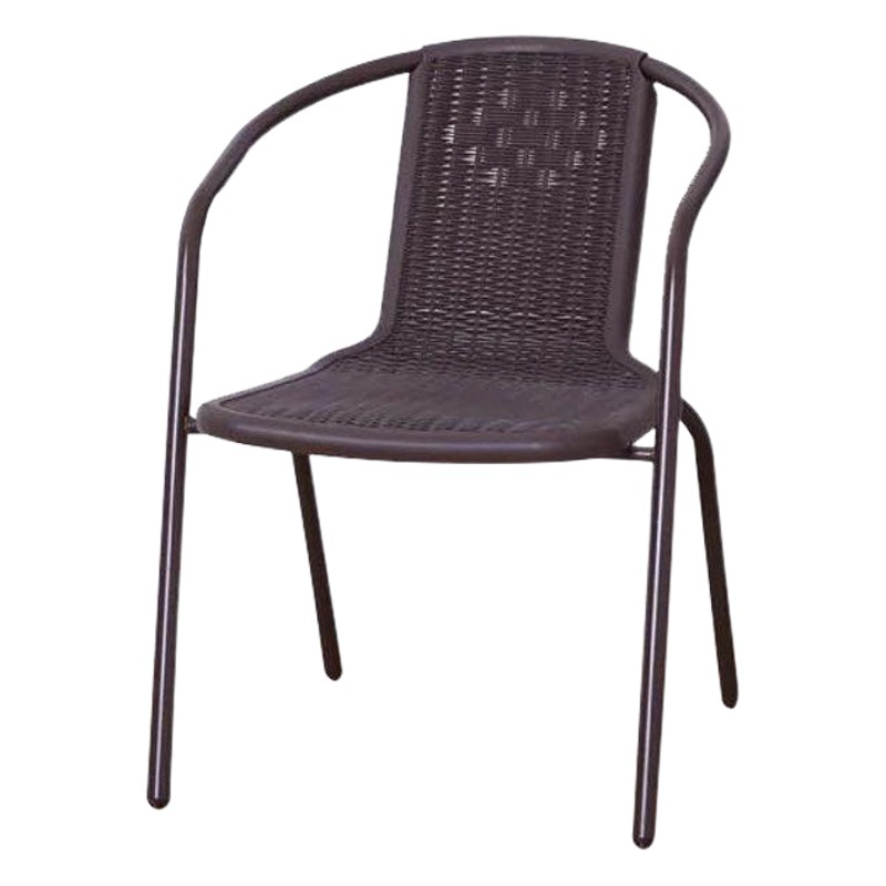 Silla de plástico al aire libre patio al aire libre ocio hogar balcón jardín de hierro forjado impermeable tienda de té con leche de ratán silla de comedor