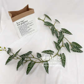 绿叶装饰藤条龟背仿真花藤吊顶葡萄叶水管道遮挡美化塑料假树叶子