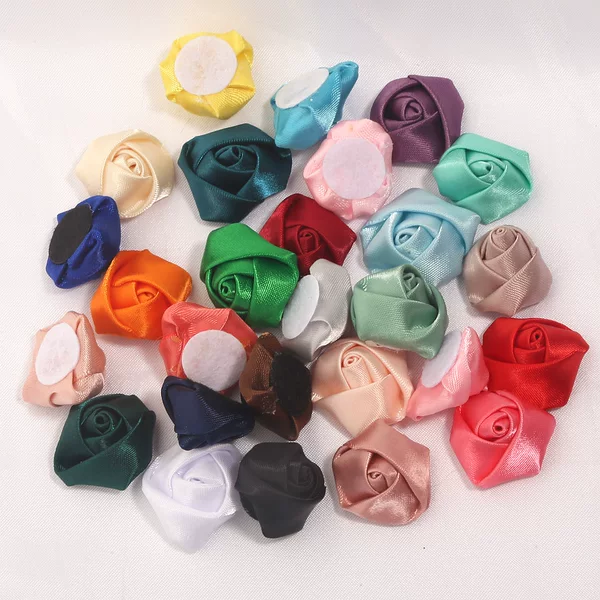 Best-selling 2.5CM three-dimensional handmade rose buds DIY bouquet wedding unicorn headband hair accessory small flowers