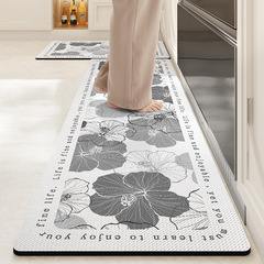 New Nordic waterproof and oil-proof kitchen floor mats, household washable and stain-resistant leather mats, no-wash anti-slip floor mats