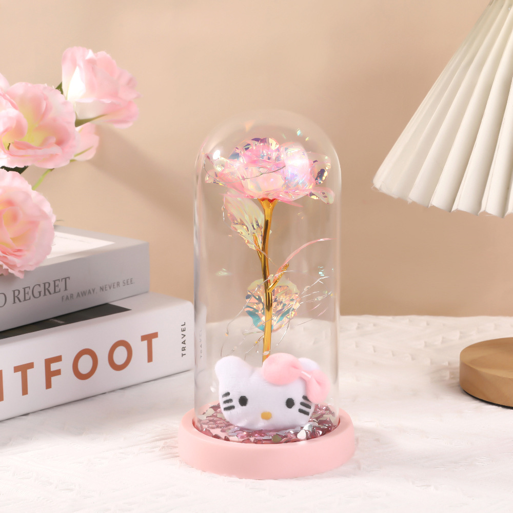 Hermosas flores de la eternidad de Kolomi, rosas de San Valentín, regalos creativos transfronterizos, pequeños regalos de vidrio para novia