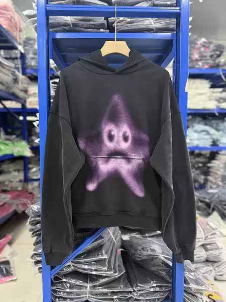 Travis Scott × SpongeBob SquarePants printed hoodie, unisex, oversized, loose-fitting
