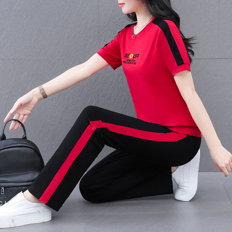 Cotton elastic velvet sports suit for leisure