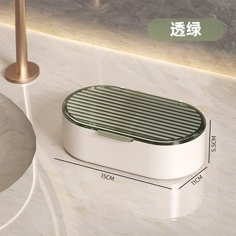 Caja de jabón de escritorio de lujo ligero con cubierta creativa caja de drenaje portátil de baño doméstico almacenar caja de jabón de baño