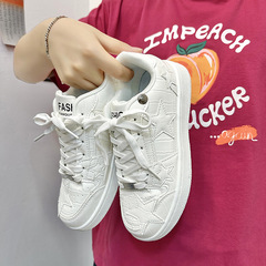 國潮圓頭滑板鞋男ins超火春季韓版學生星星情侶休閒小白鞋女