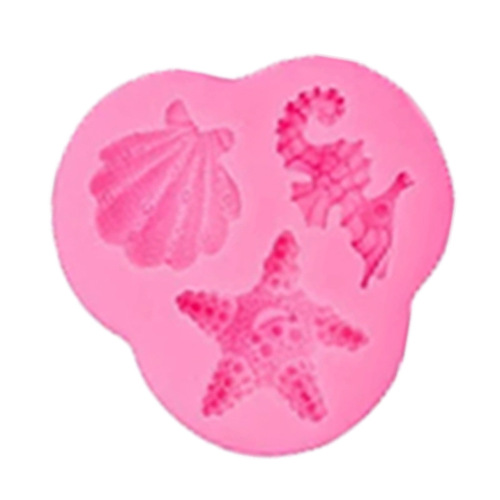 Ocean shell conch starfish seahorse mermaid tail silicone mold fondant cake decoration mold 8-piece set