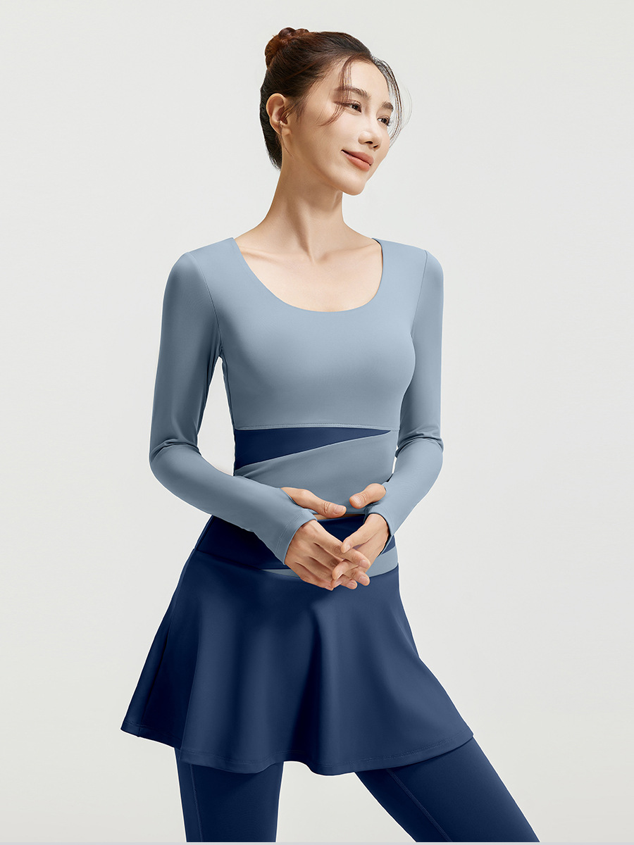 Traje de Yoga Adelgazante Juyitang, Ropa Deportiva con Sensación de Desnudez, Ropa Deportiva Interior Anti-Exposición para Correr y Hacer Ejercicio para Mujer