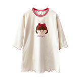 Хлопковая пижама, демисезонный лонгслив, юбка, дышащее платье, А-силуэт