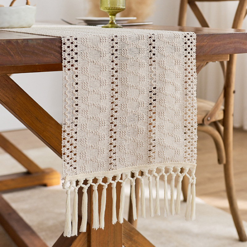 Banderas de mesa de lino de imitación bohemia, a prueba de polvo, resistentes al desgaste, antideslizantes, manteles de jacquard, atmósfera, manteles de té, suministro directo de fábrica