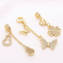 14k包金微镶葫芦蝴蝶流苏挂件吊坠 diy 手工饰品串珠手链隔珠配饰