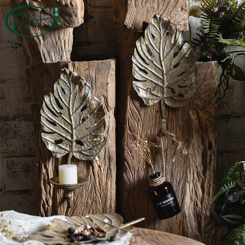 Antique-style distressed decorative wall candlestick accessories Christmas theme photography prop French metal hanging decoration crafts