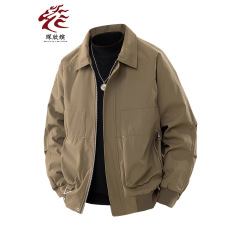 美式工装飞行员夹克男春秋季潮牌美式宽松翻领棒球服休闲外套上衣