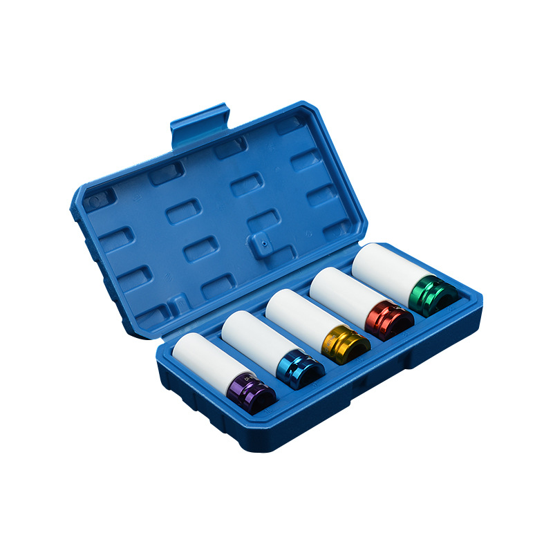 Spot manguito de protección de neumáticos de 5 piezas de color manguito de motor 1/2 cañón de viento neumático manguito de tornillo alargado ultrafino