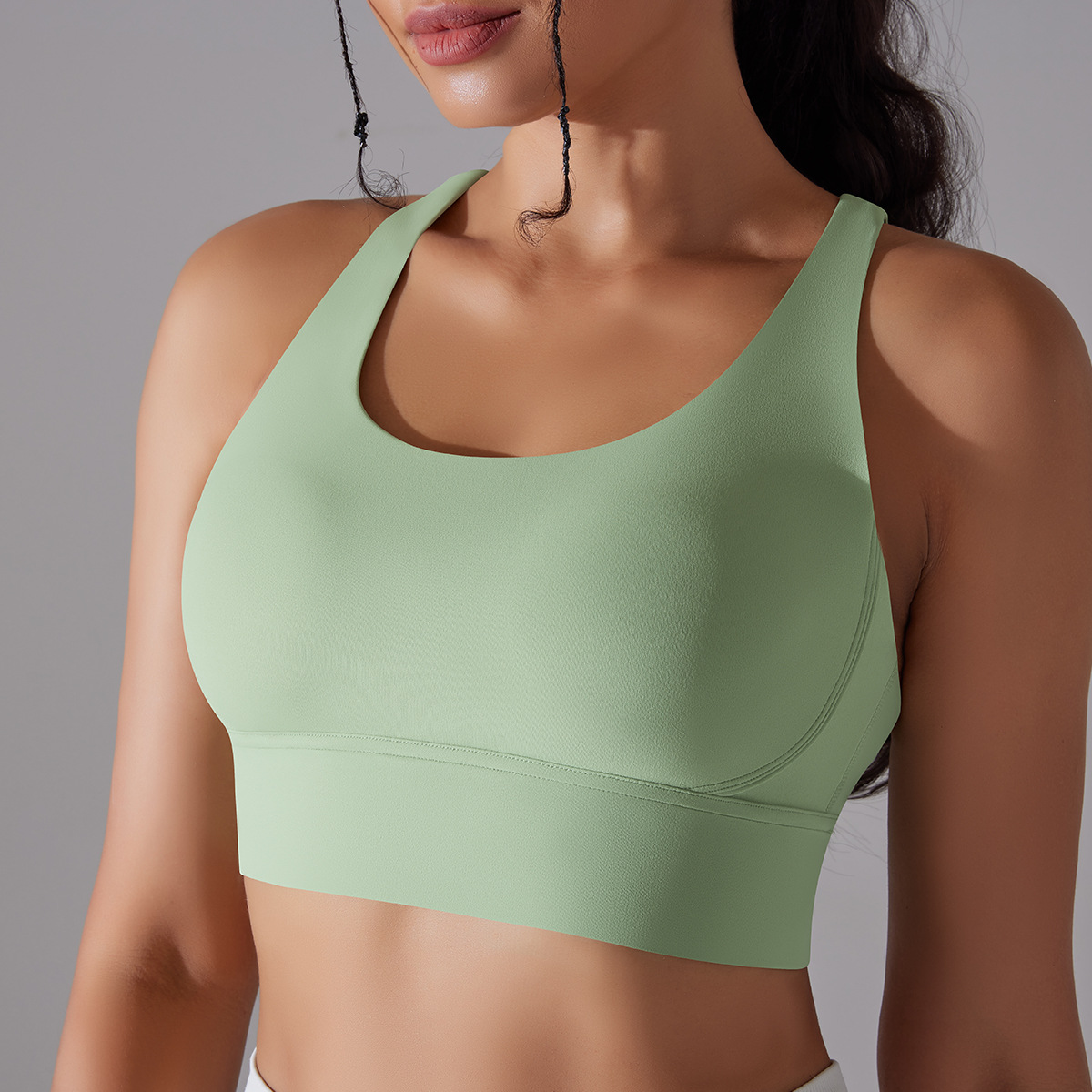127g Weight Sleeveless Sleeve Length Nylon, Spandex Fabric Type Short Top Length Halter Crisscross Tank Tops Type Fitness, Yoga Occasion U Neck Neckline Solid Color Pattern Sports Style Sports Solid Color Nylon Spandex U Neck Active Tops Halter Crisscross Tank 133
