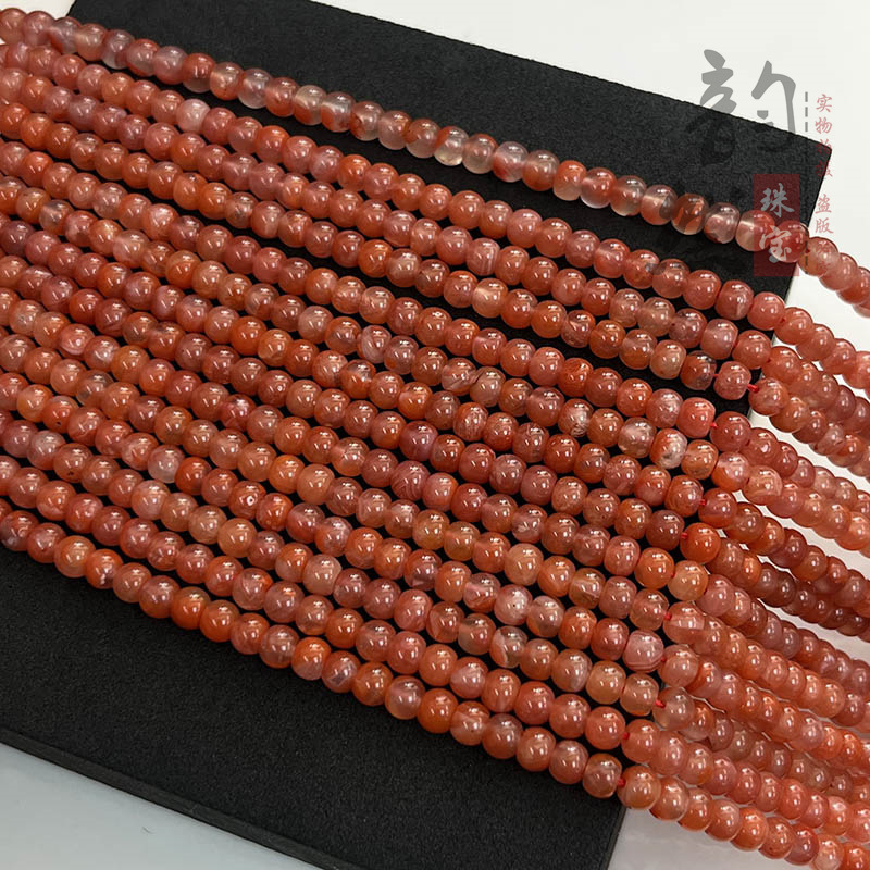 天然南红玛瑙老型珠半成品 diy手链锁骨项链樱桃南红桶珠饰品散珠|undefined