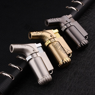 Gas Lighter Inflatable Welding Torch High Temperature Resistant Windproof Cigar Men's Cigarette Lighter Straight into Metal Spray Gun Gas