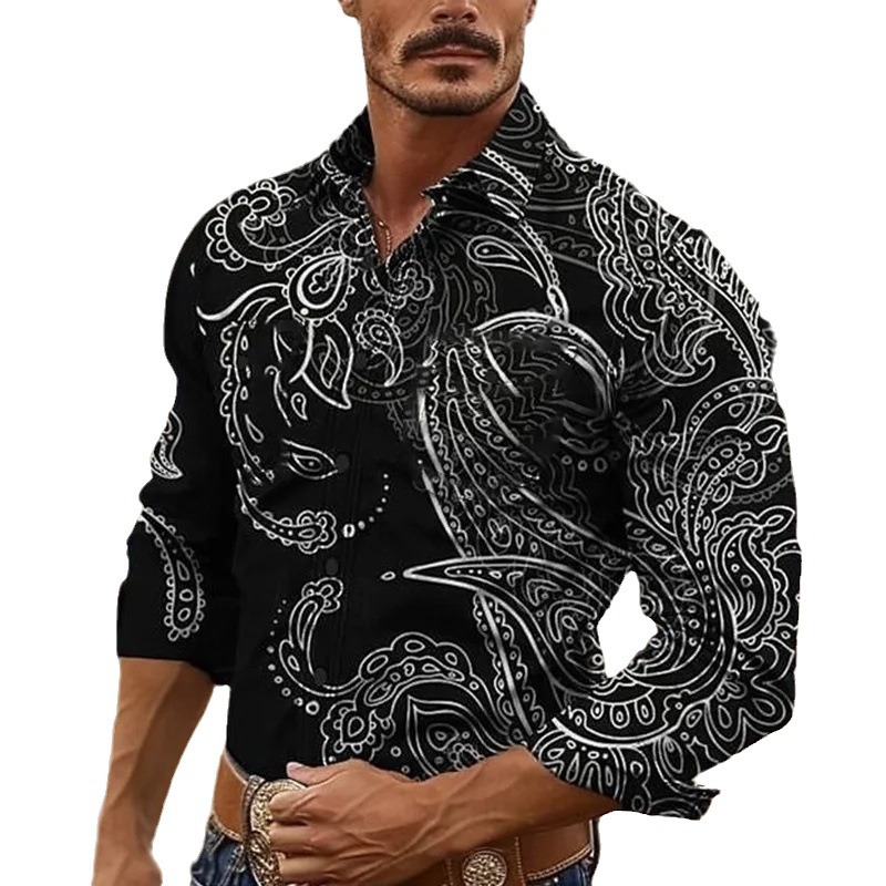 Hombre 2024 nuevo estilo de alta calidad guapo otoño camisa de botones de manga larga top marca de moda MB12
