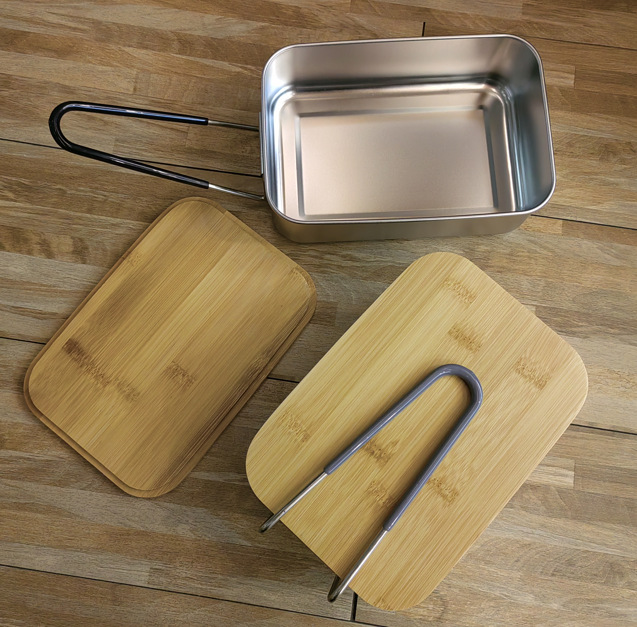 304 cubierta de bambú sellado caja de almuerzo de acero inoxidable cubierta de madera caja de almacenamiento de refrigeración al aire libre caja de almacenamiento de refrigeración japonesa