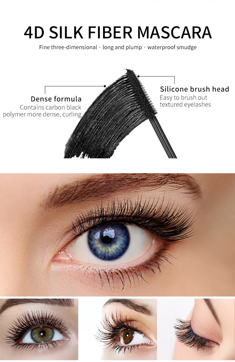 QIANXIU cross-border manufacturer's thick, curly and long mascara, waterproof and non-smudge 4D mascara, a bestseller in Europe and America undefined