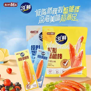 盐津铺子 Крабовые палочки мацуба с нежирными, измельченными вручную готовыми к употреблению крабовыми ножками и добавлением настоящего крабового мяса