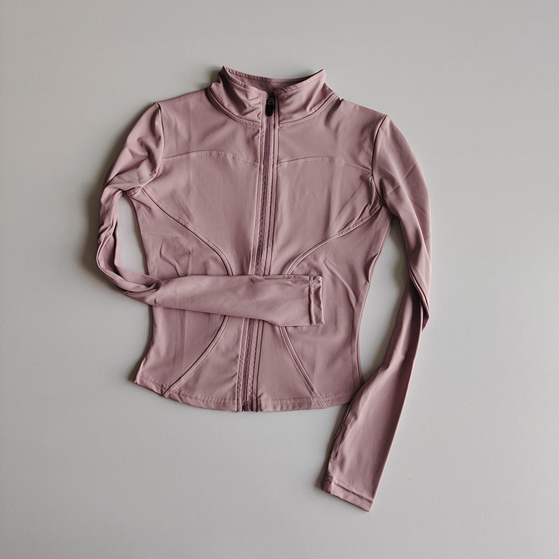 スポーツコートナイロン速乾ヨガ服立襟スポーツランニングジャケット長袖通気トレーニングヨガ上着|undefined