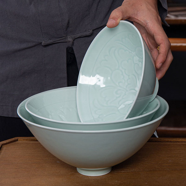 Jingdezhen imitation Song celadon porcelain bucket bowl home noodle…