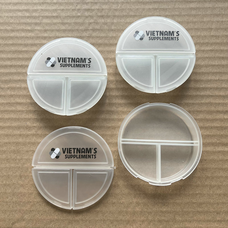 生产厂家直销圆3格药盒 圆三格药盒 圆形形药盒 迷你圆小药盒