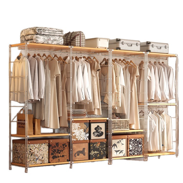 Colgar percha de ropa piso dormitorio armario doméstico walk-in armario estante de ropa abierto estante de ropa percha de sombrero image 6