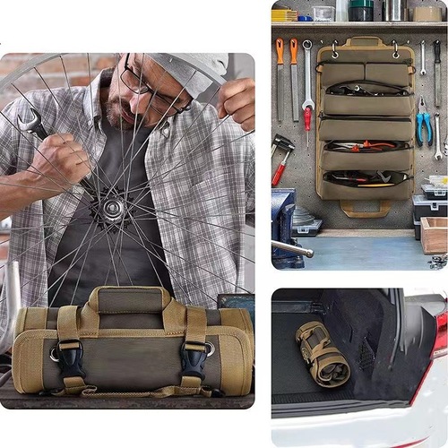 Rolling Hardware Tool Kit, Garden-style Electrician Woodworking Storage Bag, Multifunctional Car Suspension Storage Bag