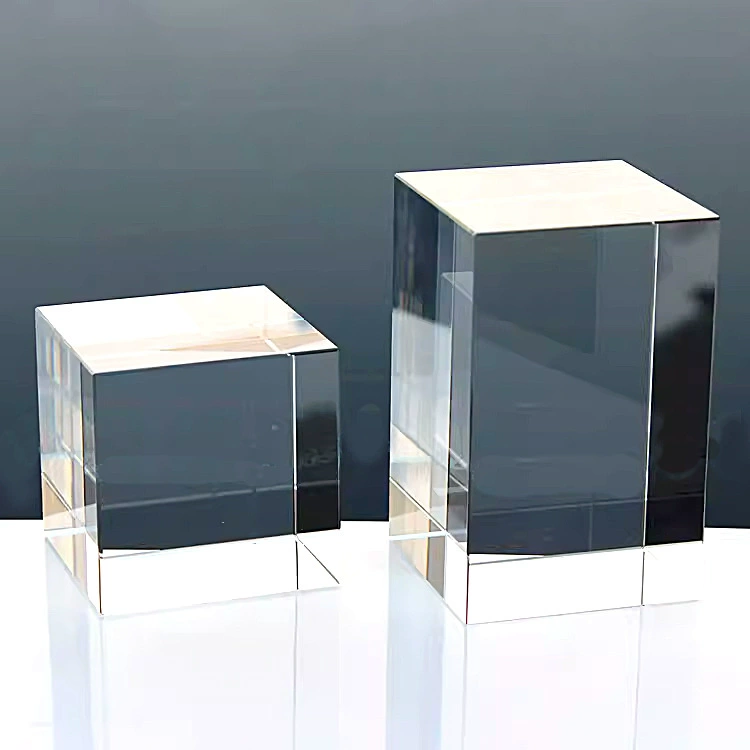 Прямые продажи фабрики Прямые продажи хрустальных стеклянных квадратов оптом кубоидный кристалл куб хрустальный куб ремесло подарок белая заготовка внутренняя резьба