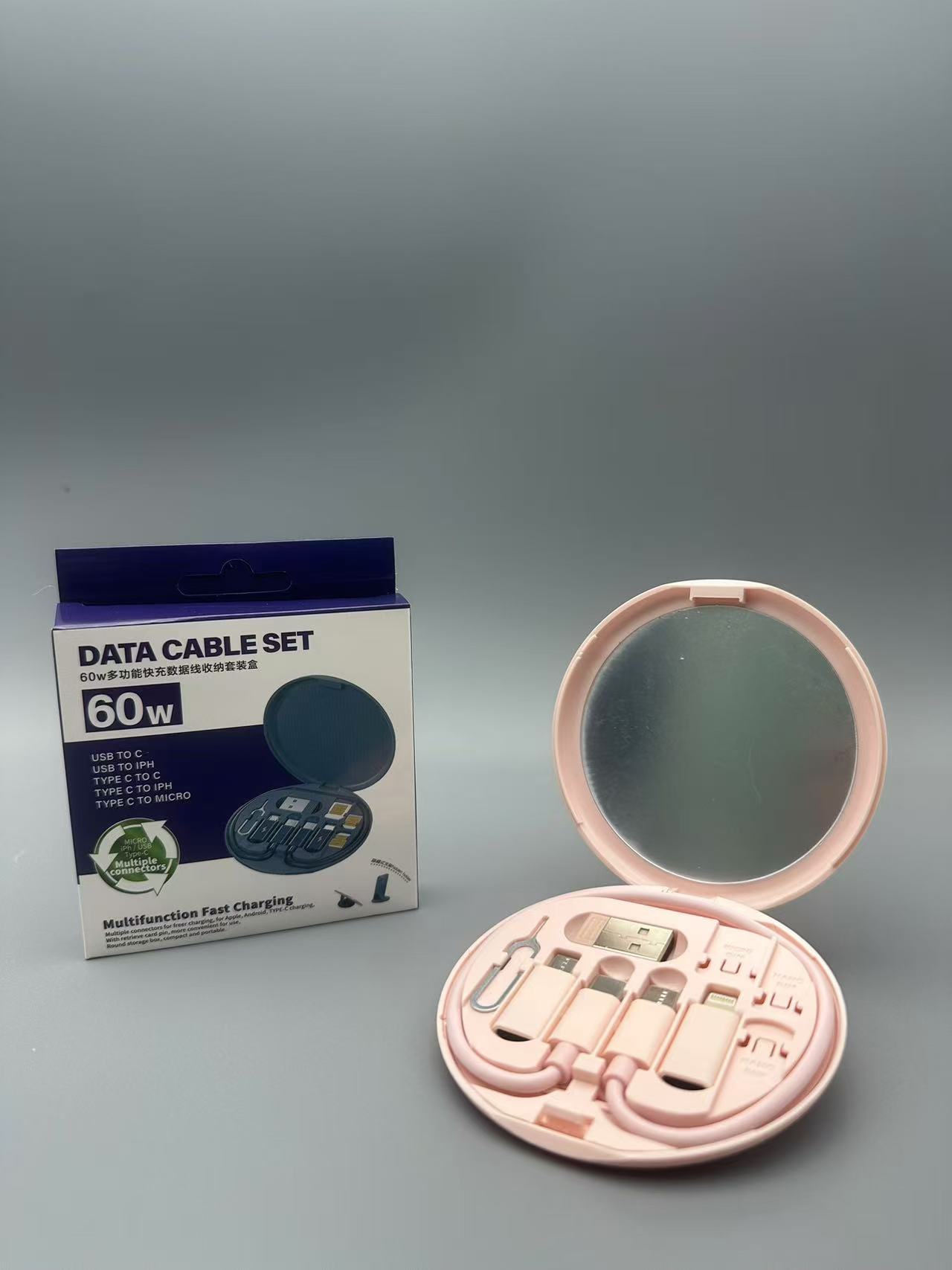 Caja organizadora multifunción 5 en 1 magnética para cables, con soporte para teléfono y carga rápida 60W – venta caliente transfronteriza.