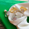 Retro small design earrings from pearl, European style, light luxury style