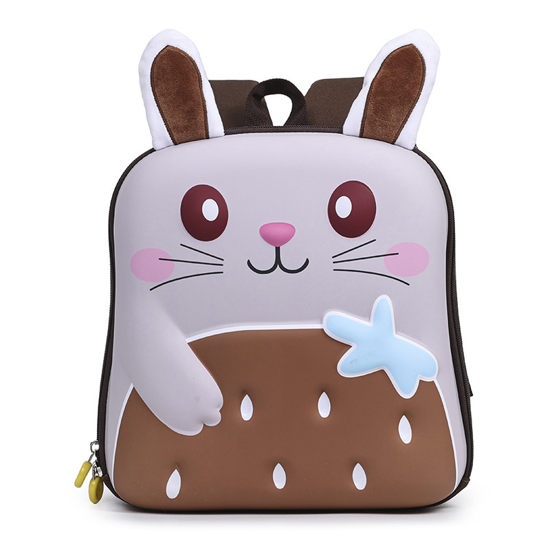Kindergarten mochila bebé 2025 dibujos animados súper lindos conejos tridimensionales mochila escolar para niños juegan ociosos