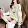 Real price Back collar twill jacket Thin section T-shirts Sweater Cartoon Long sleeve coat