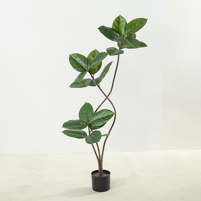 Wabilifeng Net Red Planta de simulación de piso a gran escala, roble, planta falsa, planta en maceta, ventana, sala de estar interior, planta decorativa