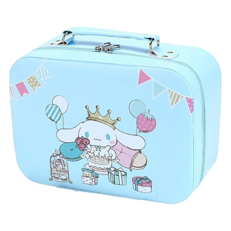 Nueva caja de cosméticos de dibujos animados pu impermeable portátil caja de almacenamiento de cosméticos de alta apariencia de gran capacidad maleta