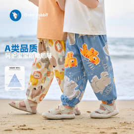 2026新款婴儿满印防蚊裤夏装男童女宝宝儿童休闲薄款空调长裤