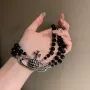 新款满钻暗黑三层颈链